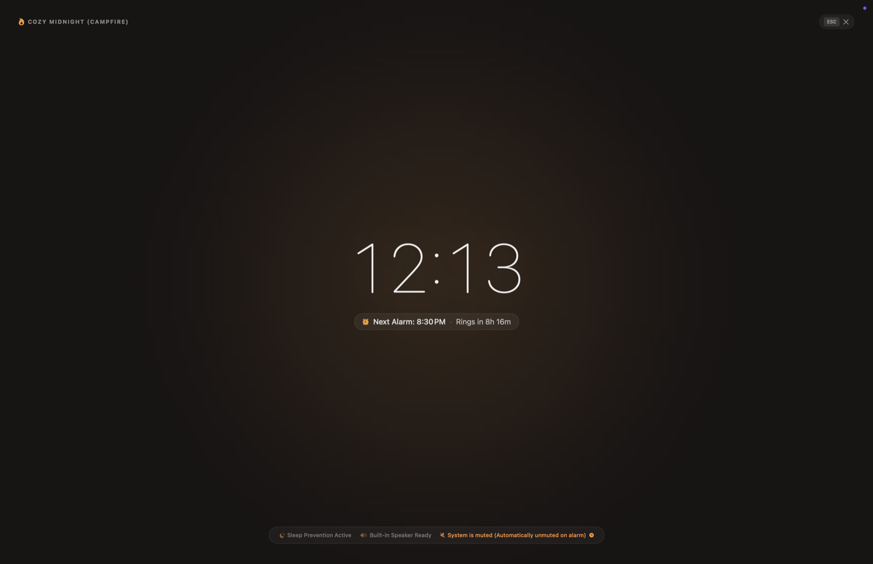 Nightstand full-screen clock